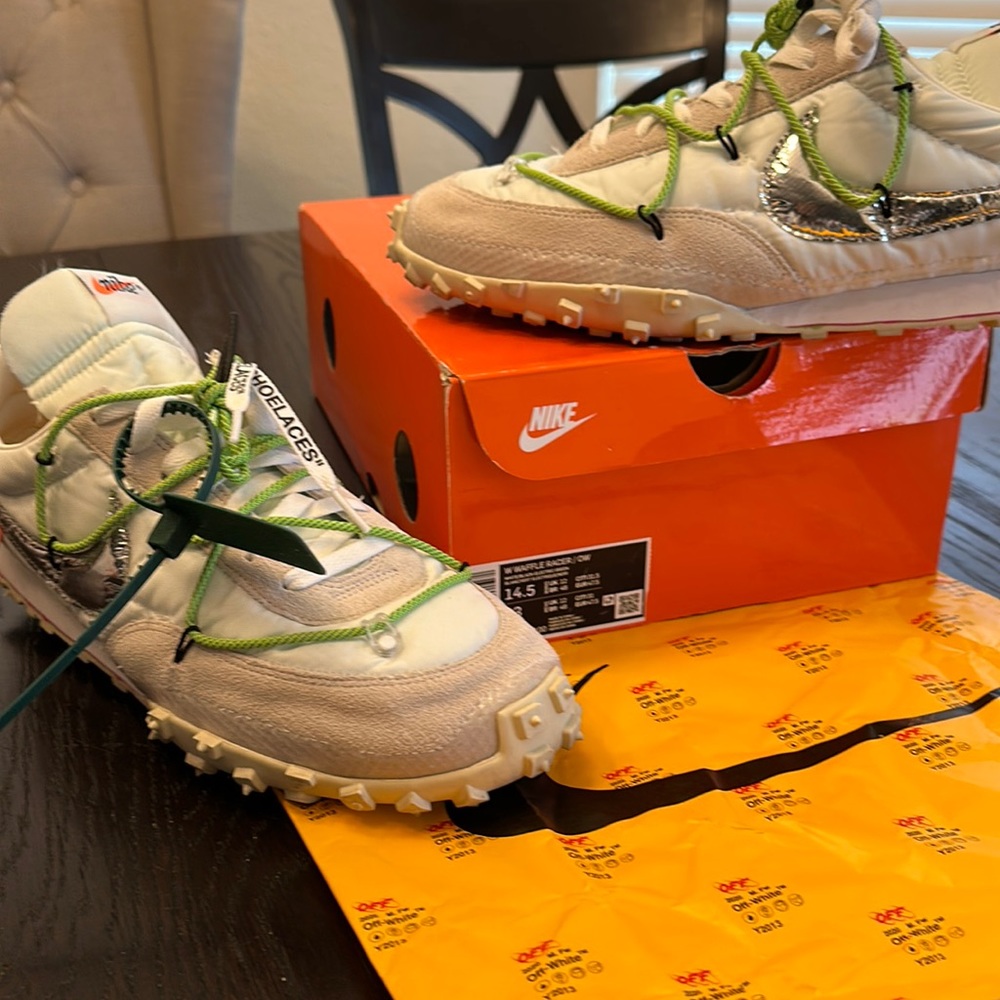Nike Off-White Waffle Racer Electric Green 13 Men’s..14.5 Women’s please read